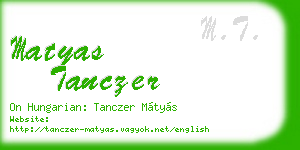 matyas tanczer business card