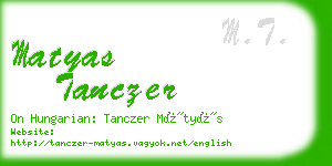 matyas tanczer business card